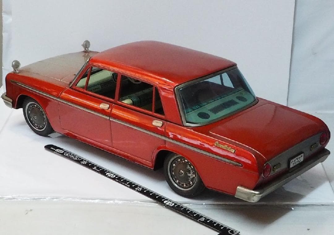 野村【トヨペット クラウン デラックス 特大 赤】フリクション ブリキTIN箱無