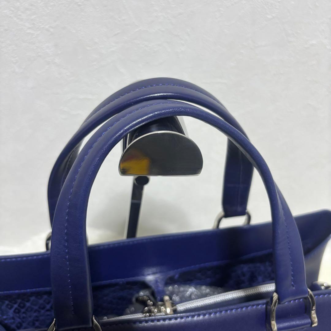 【極希少】ロンシャン オノレ2wayレザー ショルダーバッグ ハンド ネイビー