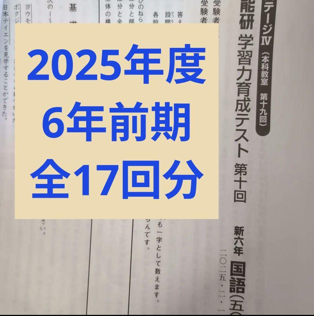 2025年度日能研学習力育成テスト6年前期全17回分