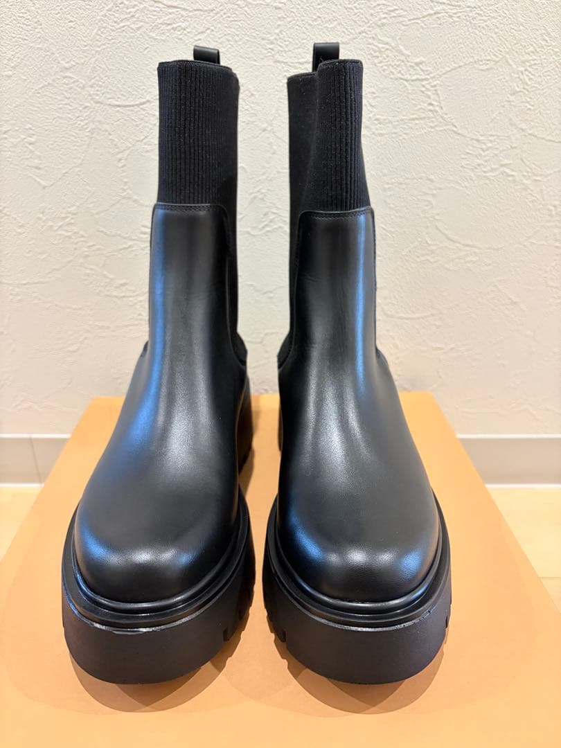 新品CORSOROMA.9ブラック サイドゴアブーツ 厚底23.5cm(37)