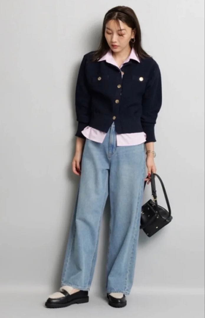 美品　JUSGLITTY 衿付きカノコカーデ