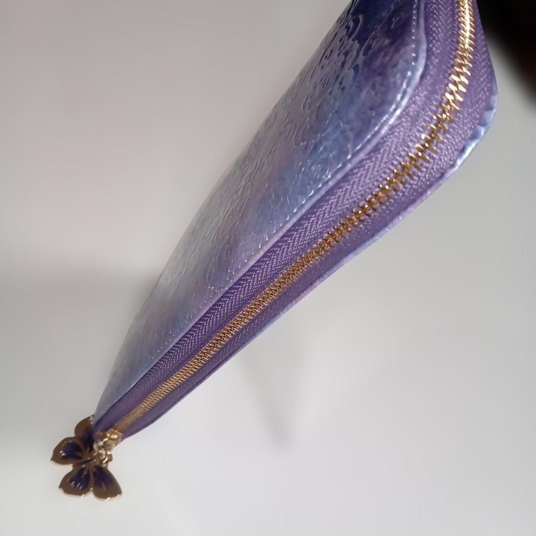 【新品】アナスイ 財布 長財布 L字ファスナー ラベンダー ANNA SUI