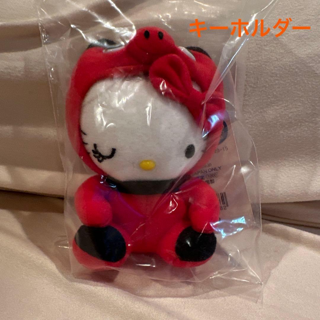 ハローキティ　ご当地キティ　福島限定　あかべこ　赤べこ　ぬいぐるみ　マスコット