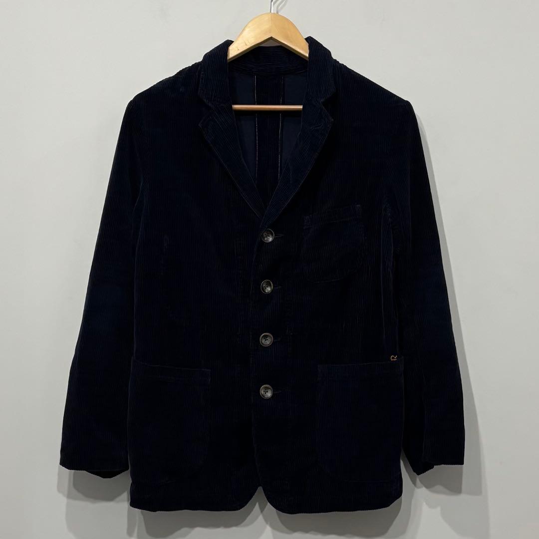 美品 45R R刺繍 インディゴライトコーデュロイ テーラードジャケット 3 L