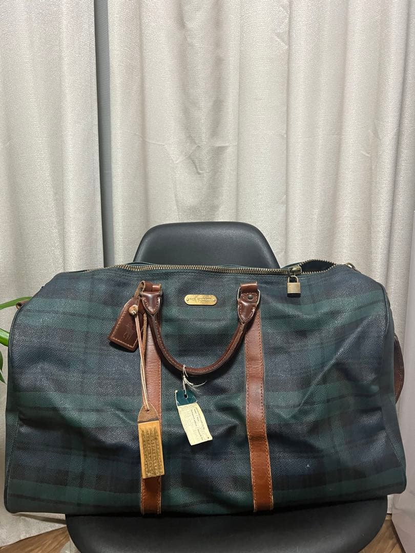 90s RalphLauren ラルフローレン　ボストンバッグ　鍵あり