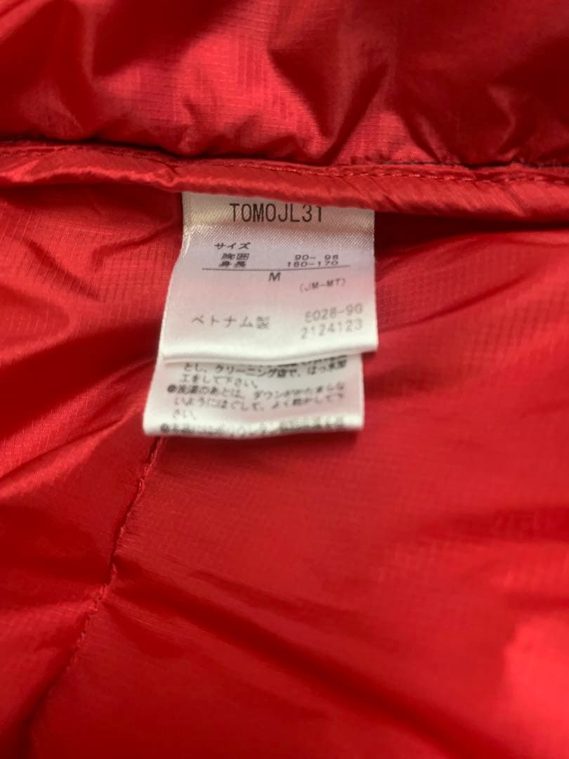 ジ*ン様 Marmot フード付きダウンジャケット 黒×赤