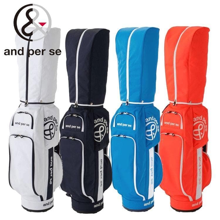 新品 and per se アンパスィ ジャカードツイル キャディバッグ WH