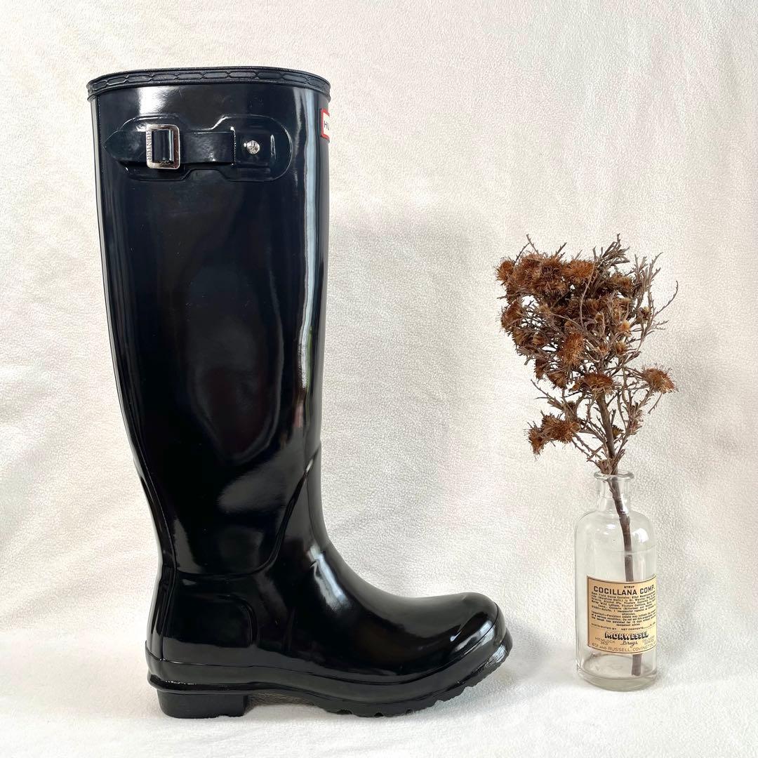 極美品✨ハンター グロス トールブーツ グラデーション ロング 艶あり 長靴