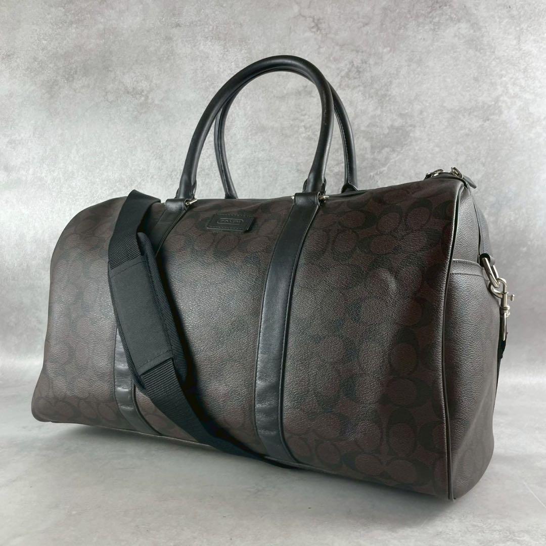 COACH コーチ　ダークブラウン ボストンバッグ　レザー