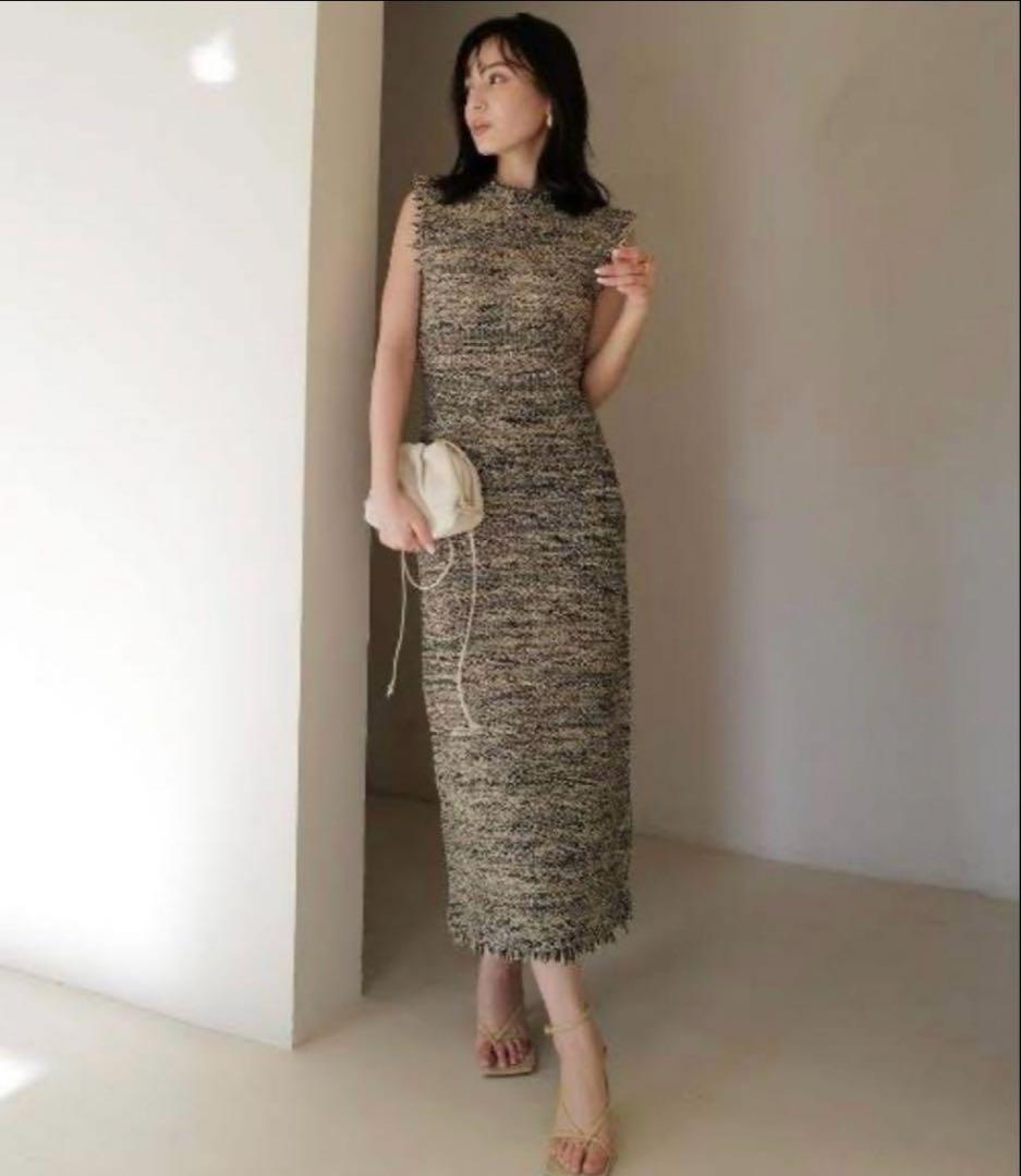 anuans ブラッシュツイードニットワンピース Mサイズ