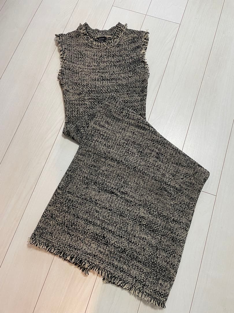 anuans ブラッシュツイードニットワンピース Mサイズ