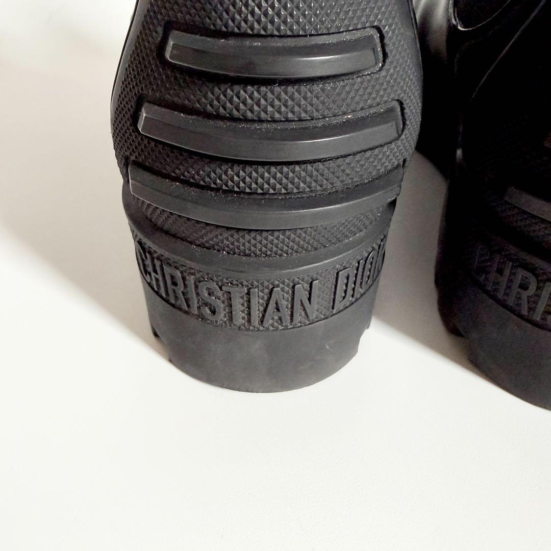 未使用級　ロゴ　厚底　DIOR チェルシーブーツ　サイドゴア　オールレザー