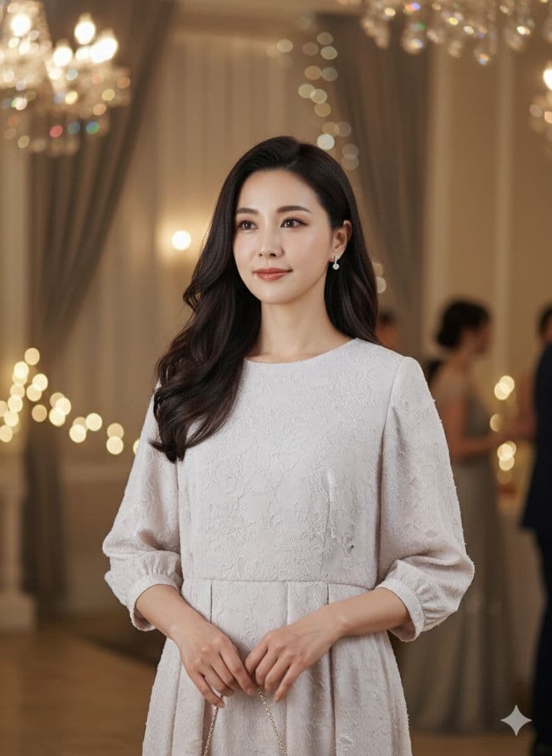 未使用(13) 東京ソワール RIFANNE カットジャガードドレスワンピース