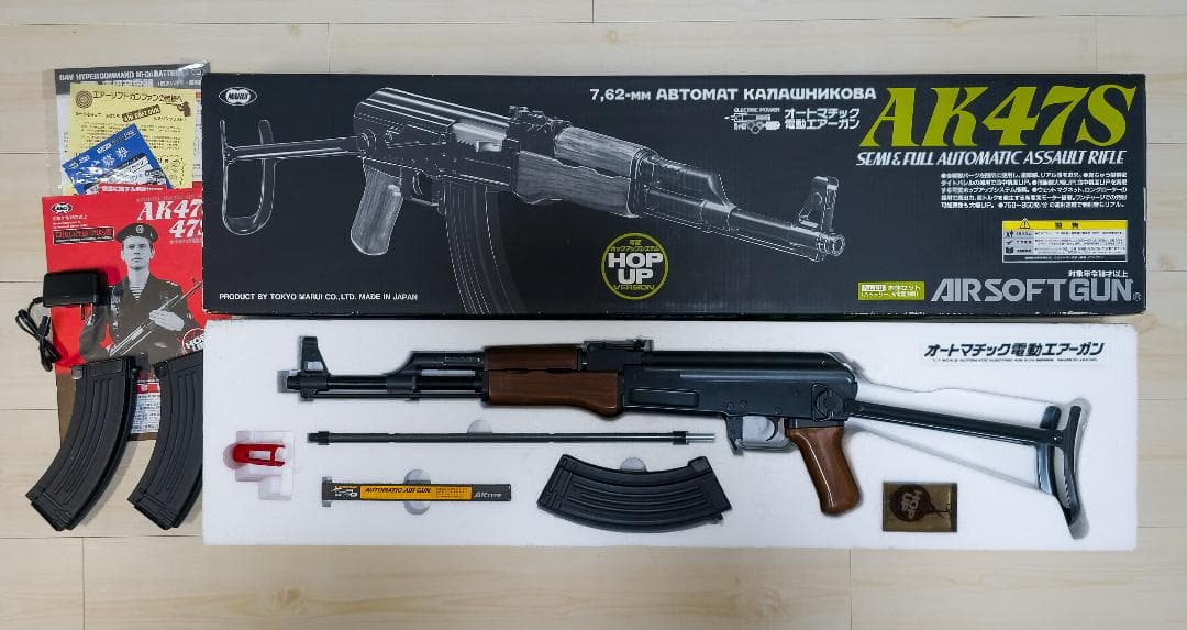 東京マルイ AK47S スタンダード電動ガン 多弾マガジン2本付き 動作確認済み