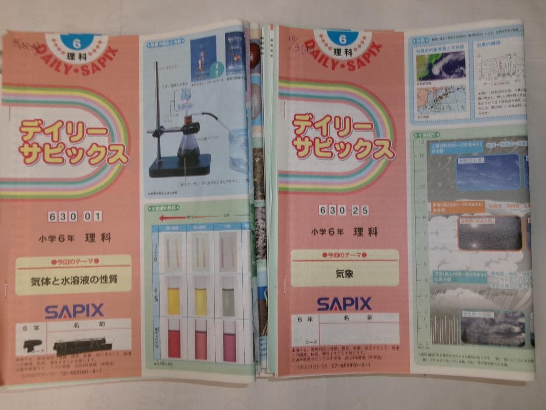 Yu@@Yuデイリー サピックス＊６年＊理科／全３８回 完全版＊２０２４年