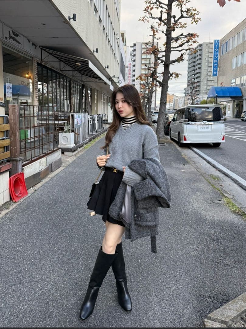 Chico ヒールレザーロングブーツ Lサイズ