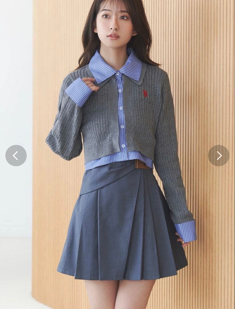 MERCURYDUO U.S. POLO ASSN.別注アシメプリーツスカパン