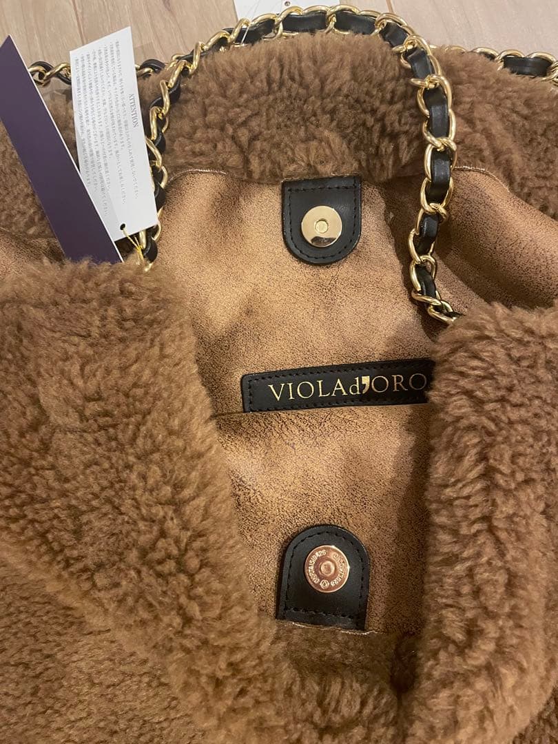 VIOLA d'ORO ブラウンファーバッグ