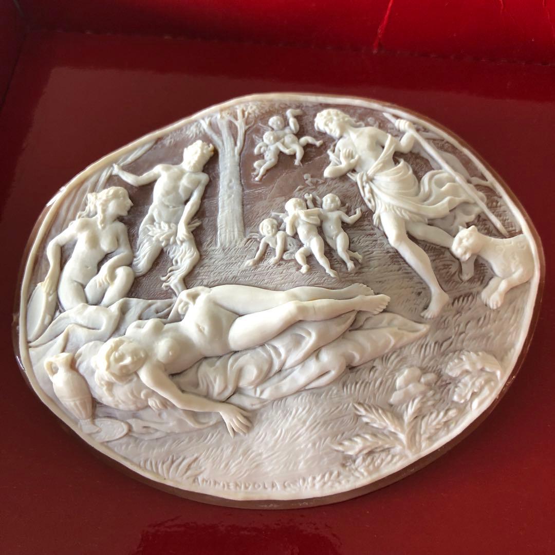 シェルカメオ　オーバル　ルース　アメンドーラ