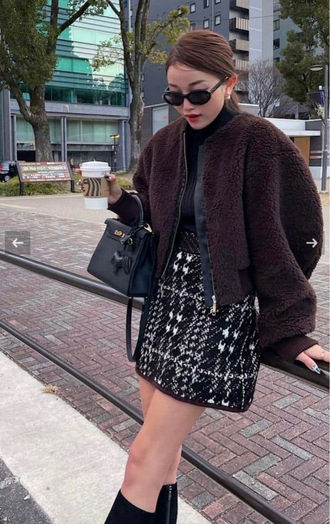 sheller ツイードニットスカート