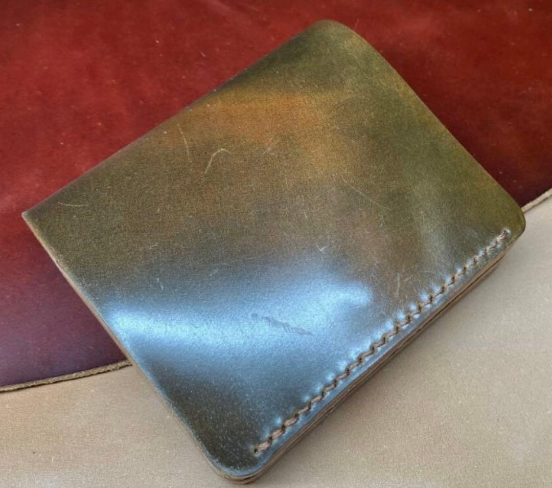 i*m様 ホーウィン社製シェルコードバン　マーブルダークコニャック 折り財布