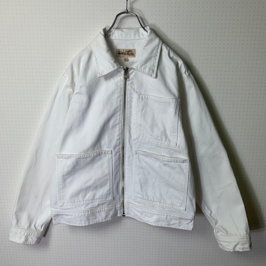 ジャケット・アウター stussy overdyed zip work jacket S bone