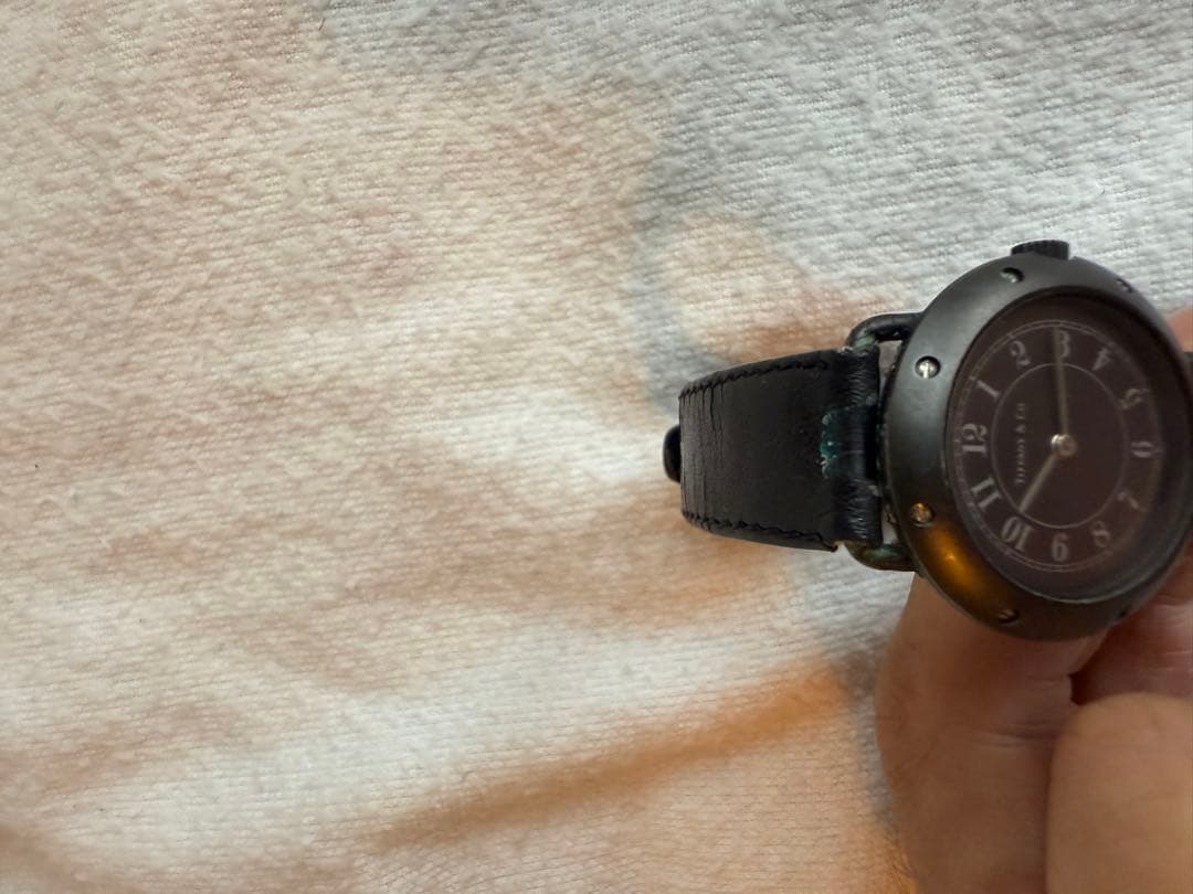 希少　Tiffany & Co. ブラックレザー時計