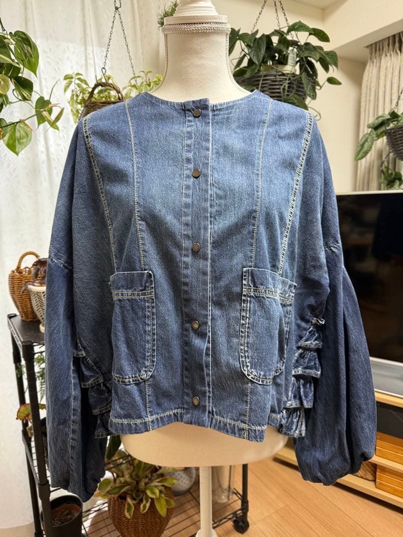 ayane デニムジャケット バルーンスリーブ ポケット付き 新品未使用タグ無し