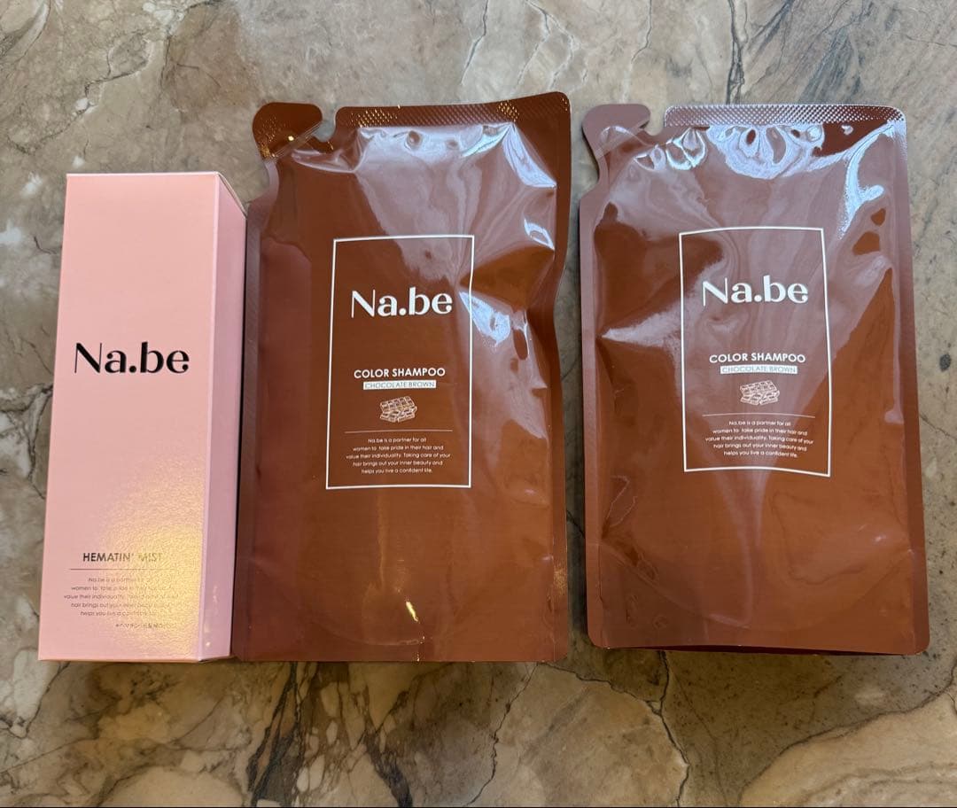 Na.beカラーシャンプー(詰替)×2とヘマチンミスト×1