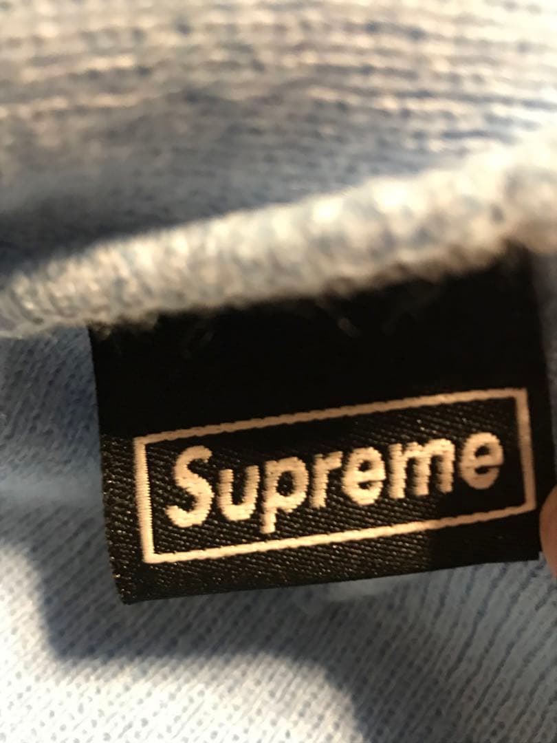 Supreme ボックスロゴ　バンダナ　ビーニー　水色 ニット帽　青