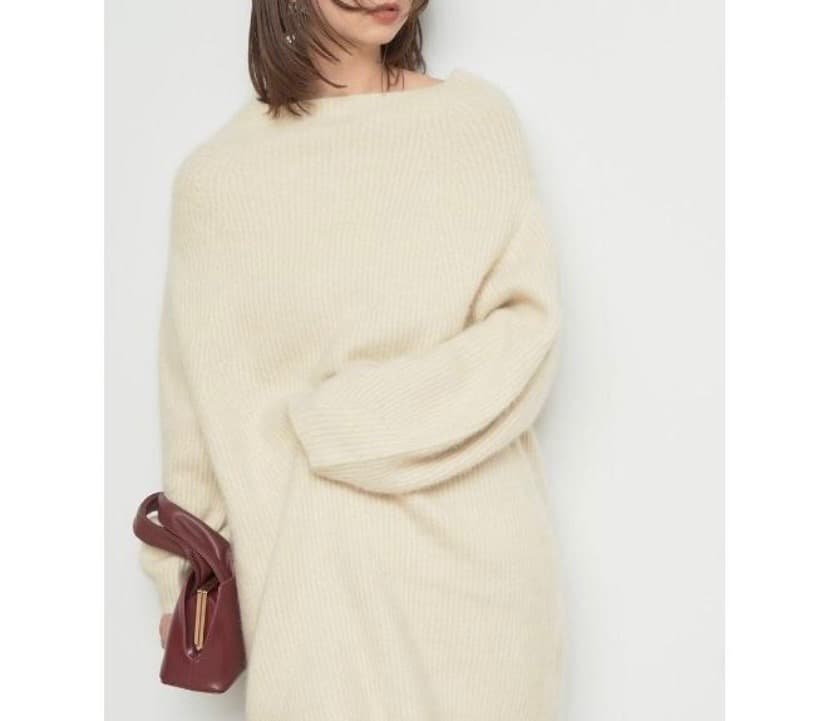 タグ付き未使用　FRAY I.D ラクーンニット　ミニワンピース　アイボリー