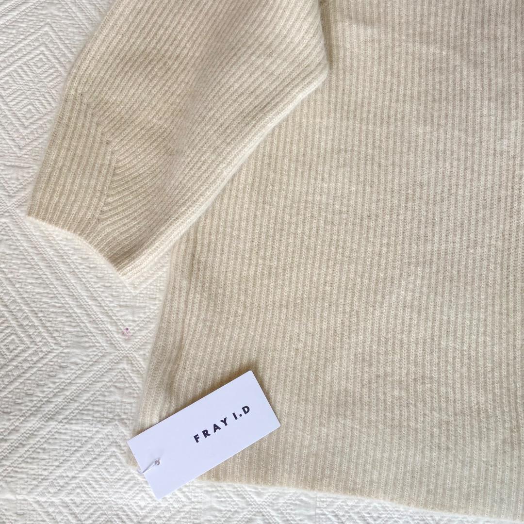 タグ付き未使用　FRAY I.D ラクーンニット　ミニワンピース　アイボリー