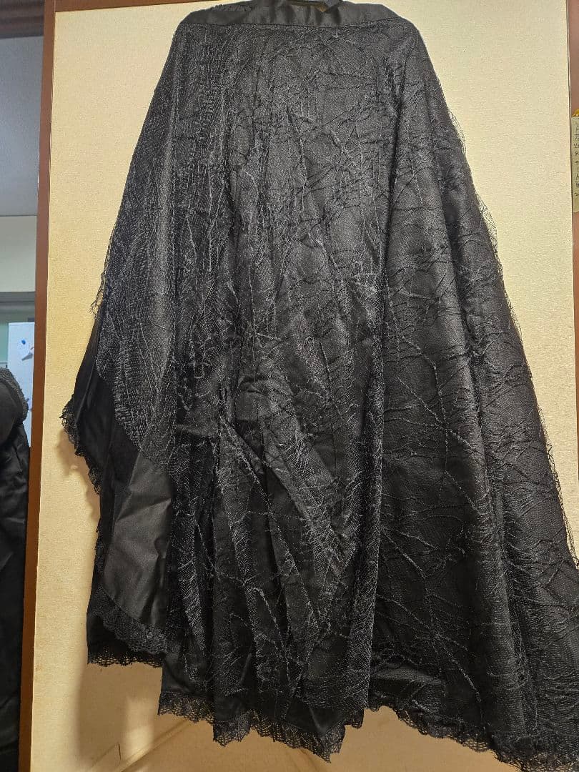 BODYLINE燕尾編み上げブラウス＆蝙蝠ネクタイ＆蜘蛛の巣レーススカートセット