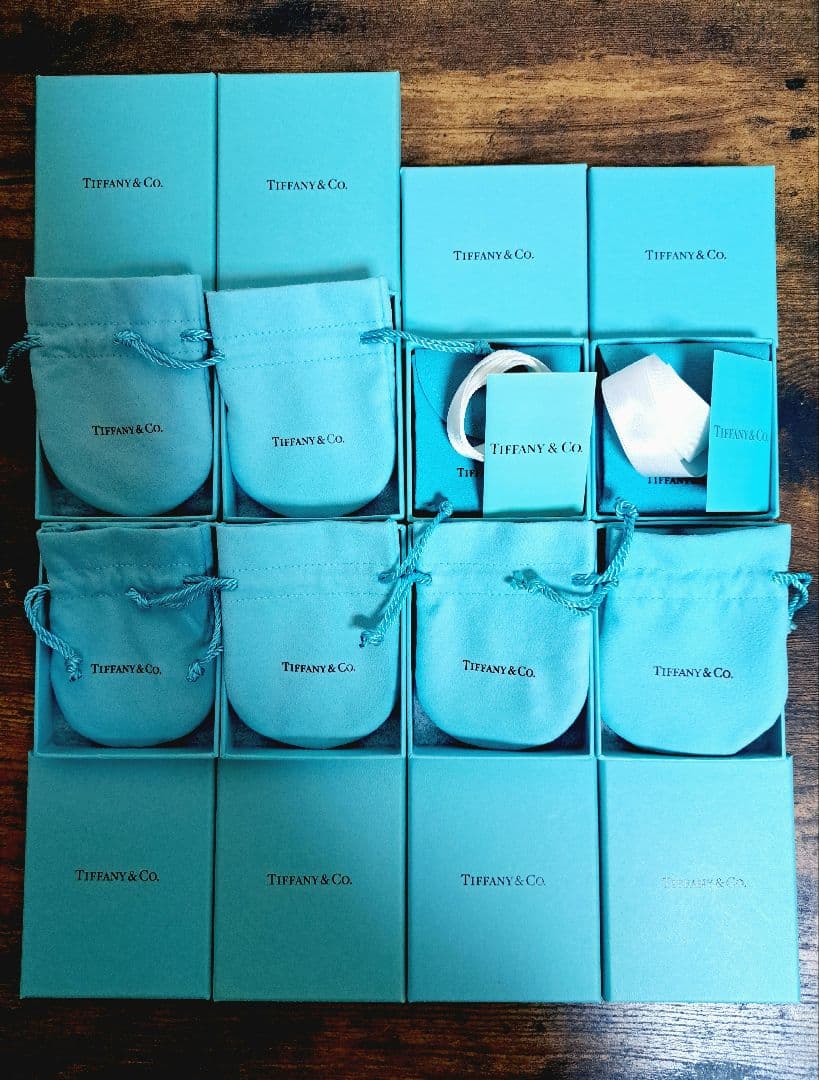 ティファニー 空箱② 巾着 保存袋 8セット カード リボン