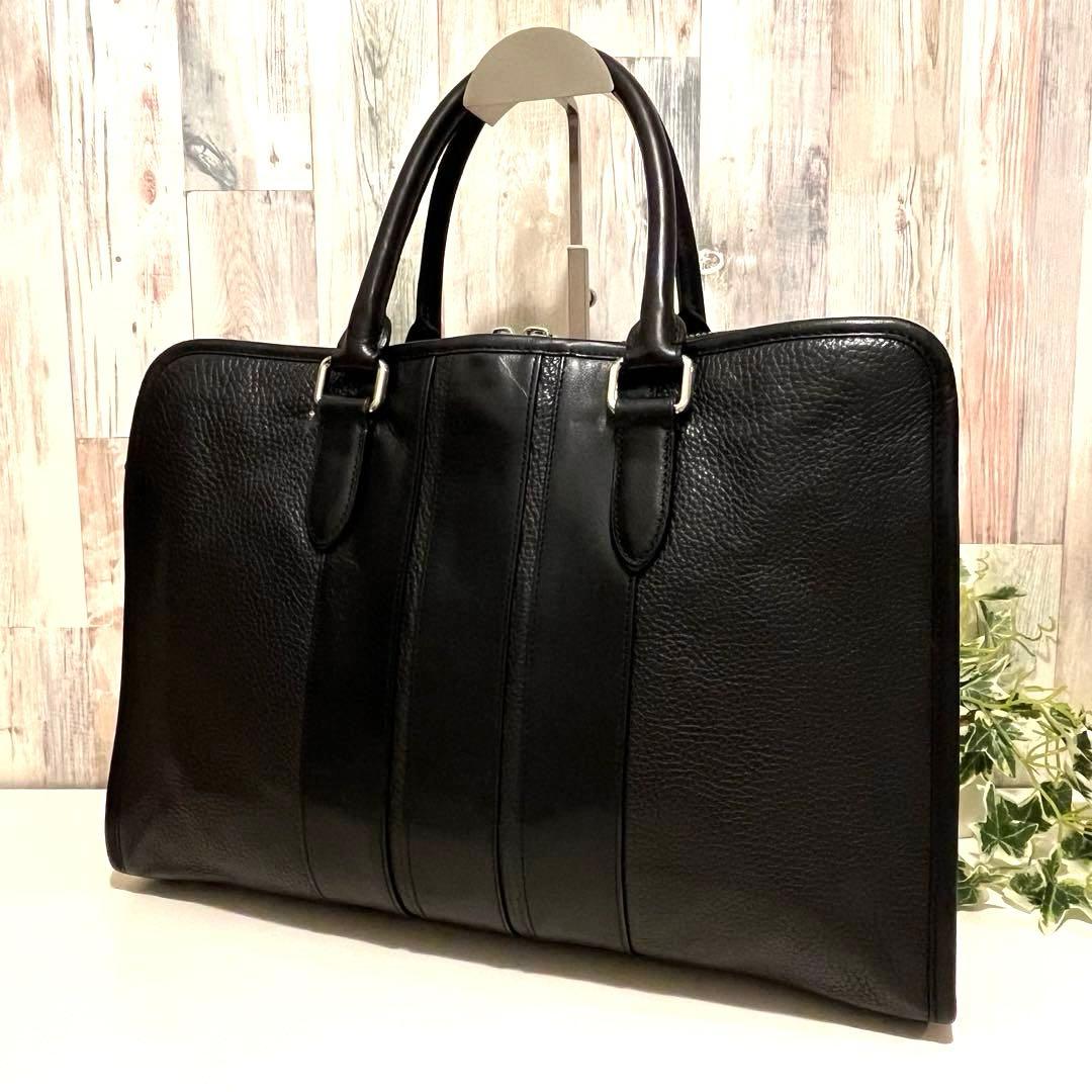 COACH コーチ ビジネスバッグ オールレザー ブリーフケース メンズ 黒 革