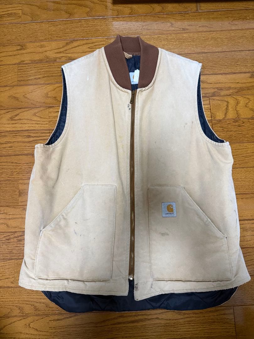 Carhartt カーハート ダック ベスト 古着 ベージュ