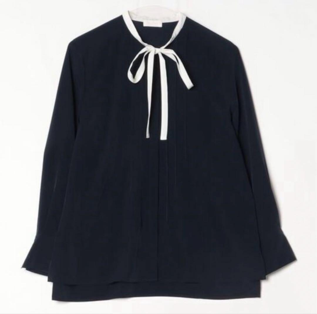 ボールジィ クリアデシン ボウタイブラウス ネイビー 長袖 36 S