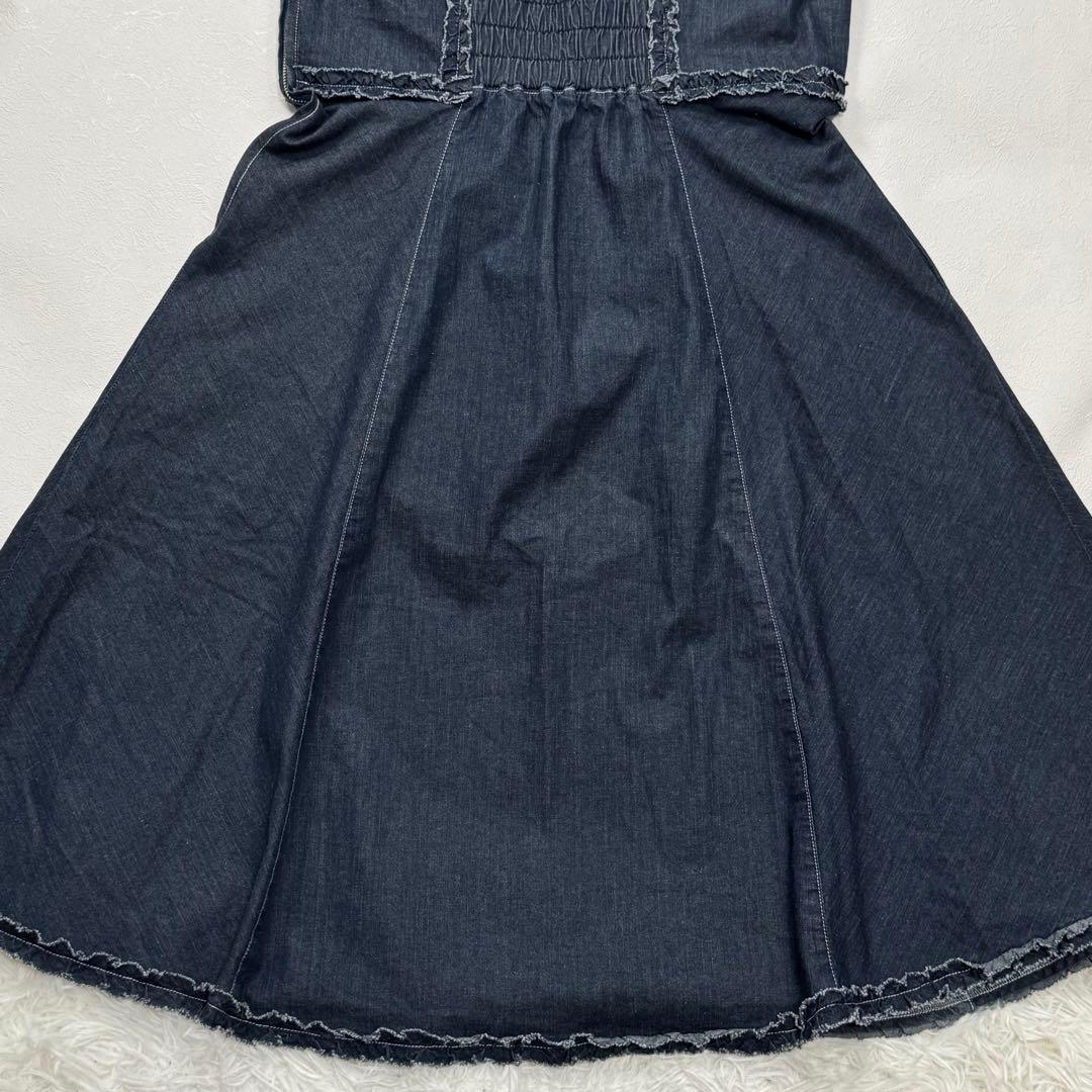 大きいサイズ エムズグレイシー デニム ワンピース ジャンパー スカート 42