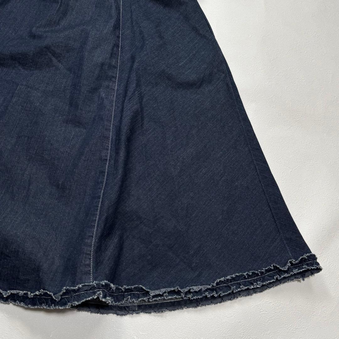 大きいサイズ エムズグレイシー デニム ワンピース ジャンパー スカート 42