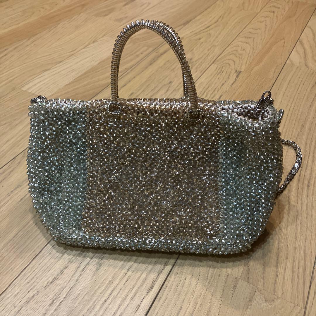 アンテプリマ　シルバー ビーズ パーティーバッグ