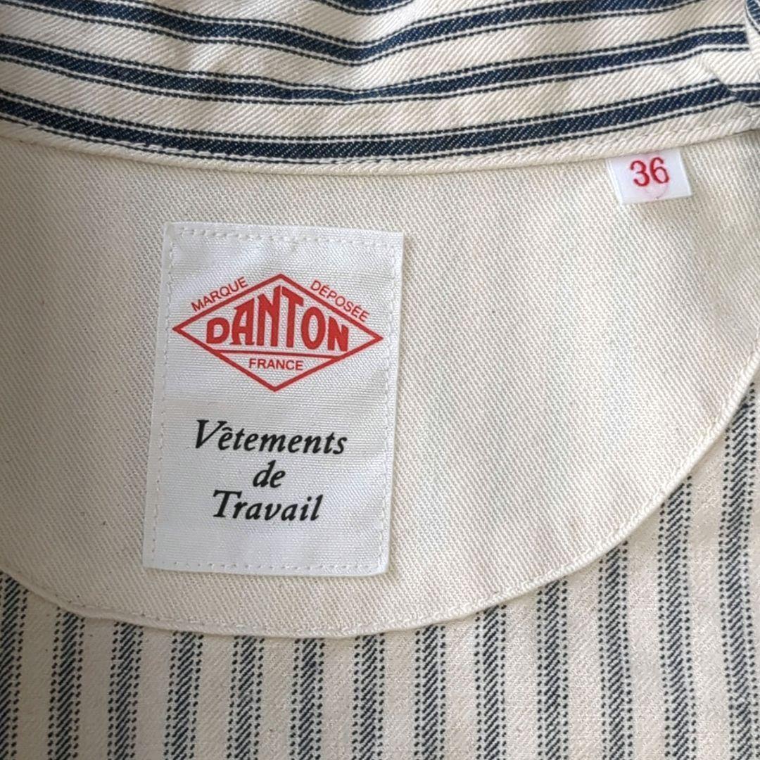 ダントン ヒッコリー 丸襟　コットン　ストライプ　ジャケット アウター　 S