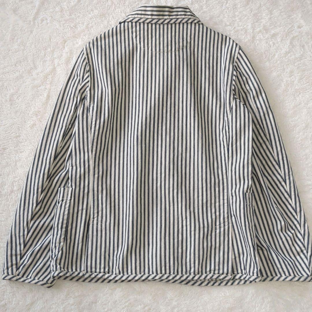 ダントン ヒッコリー 丸襟　コットン　ストライプ　ジャケット アウター　 S