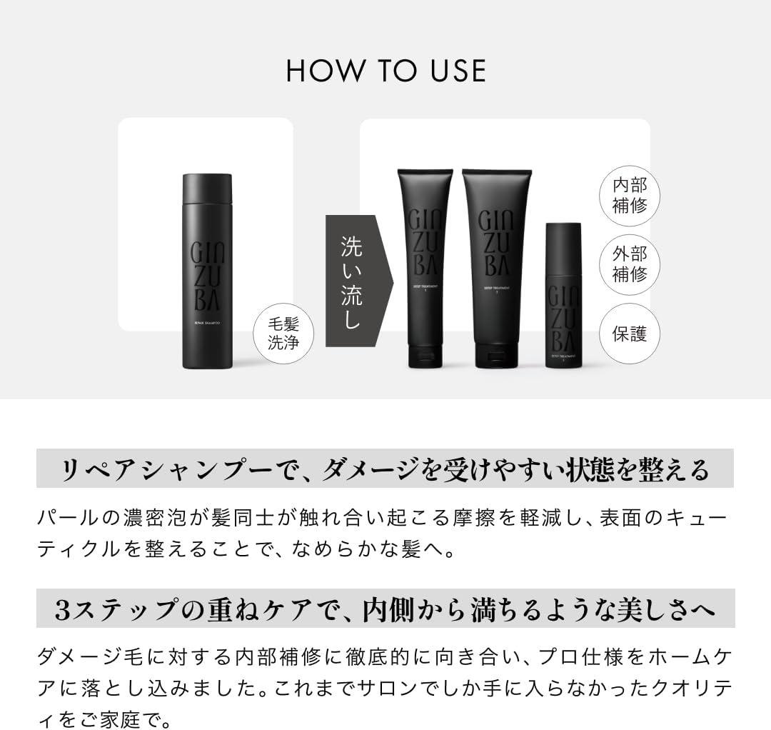 GINZUBA リペア シャンプー ＆ 3ステップ トリートメントセット