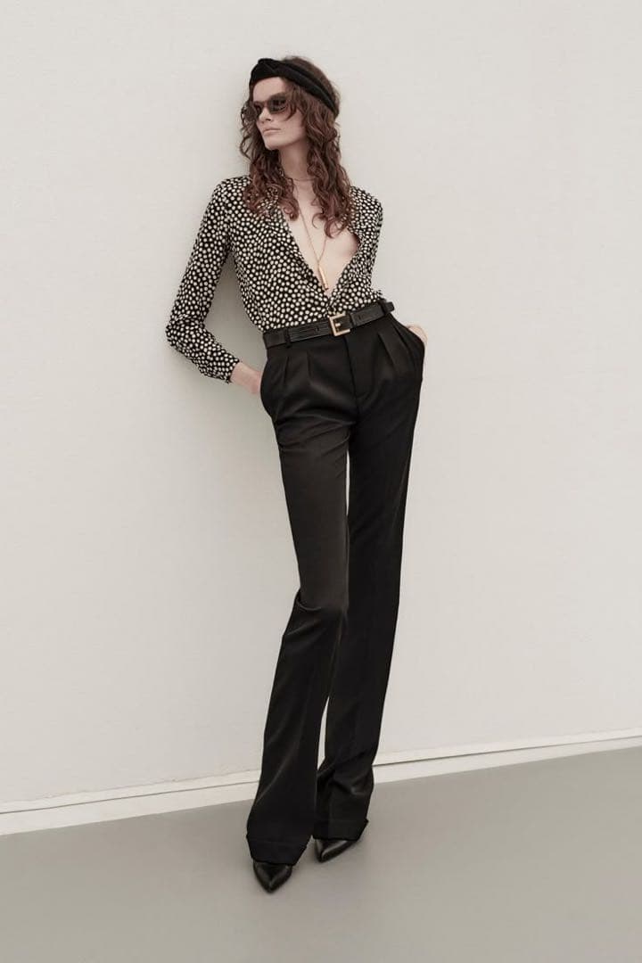 サンローラン　ドット柄シャツ