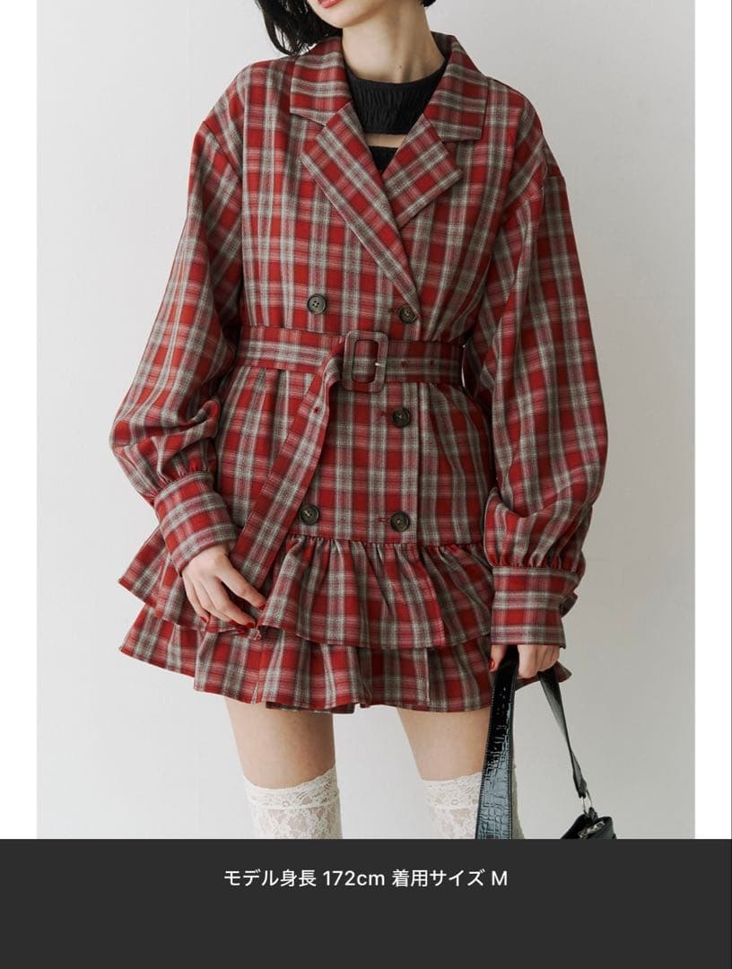 jouetie ヘムフリルトレンチミニワンピース