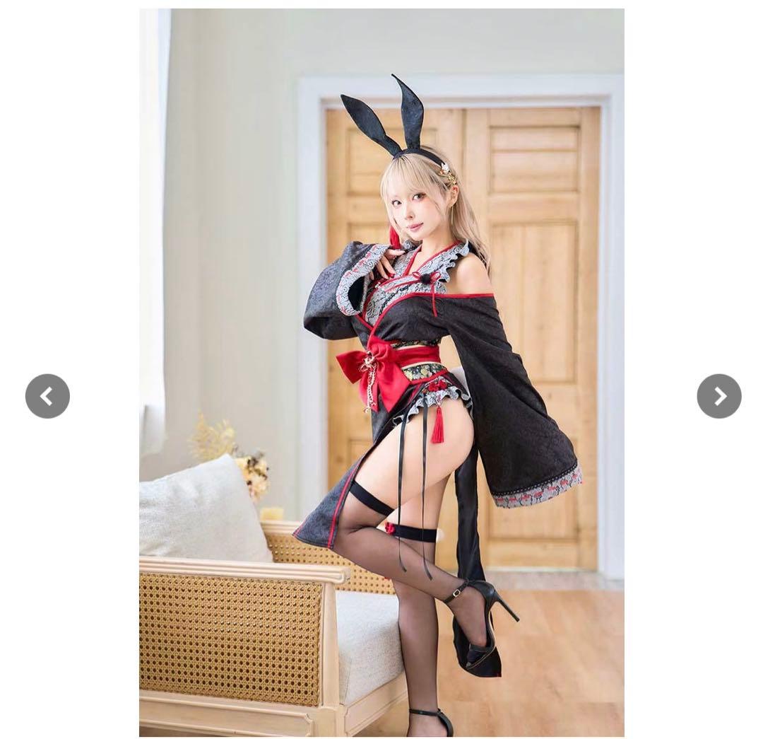 Malymoon マリームーン　ロングスリット巫女バニー　ブラック