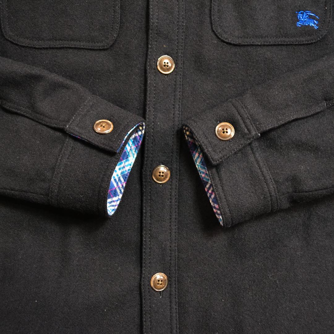 【極美品】Burberryバーバリー ウール混ノヴァチェック柄カバーオールＬ黒