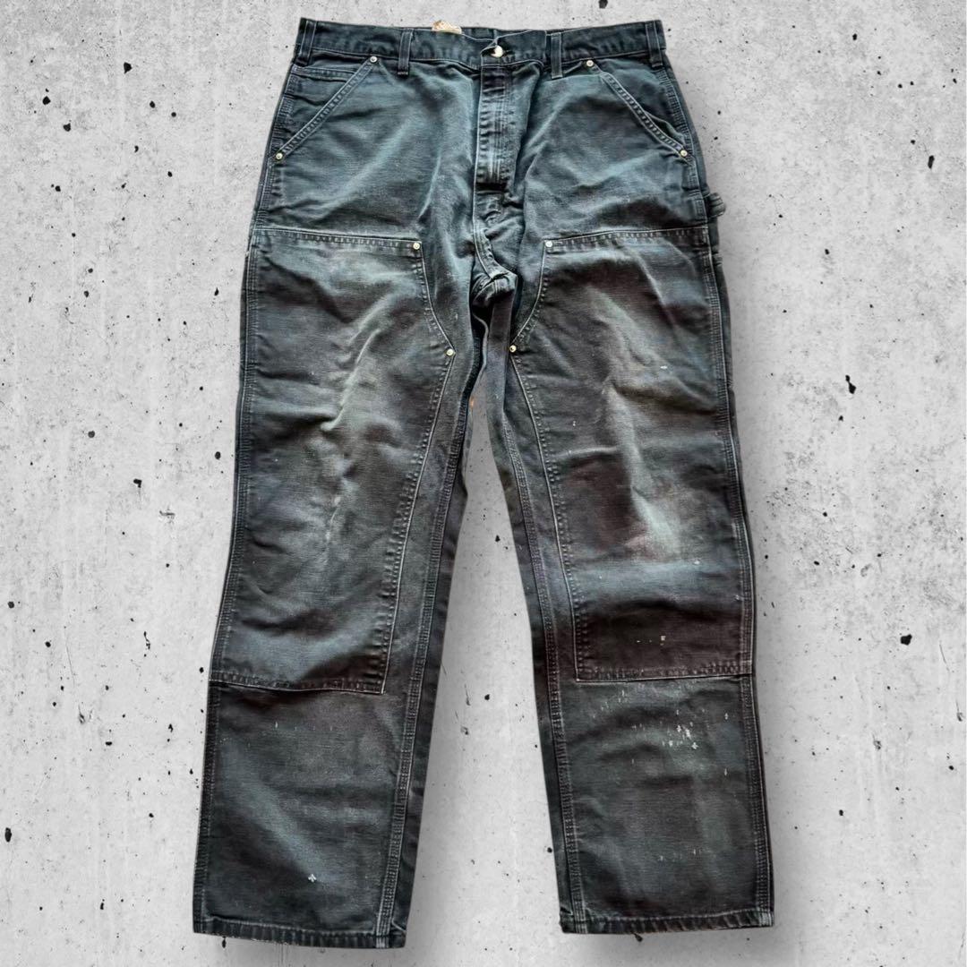 【良フェード】カーハートダブルニー B01 メキシコ製 USA生地W38#522