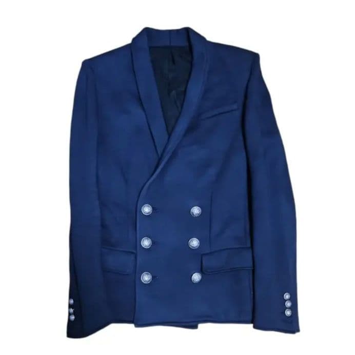 Balmain ネイビー ダブルブレスト テーラードジャケット 44