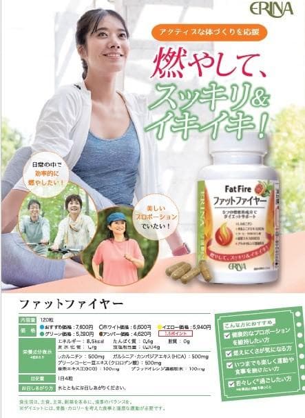 エリナ ファットファイヤー 2個 脂肪燃焼 賞味期限2026年4月以降 正規品